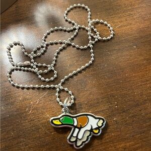 Human Made Duck Pendant Necklace - Silver and Multicolor